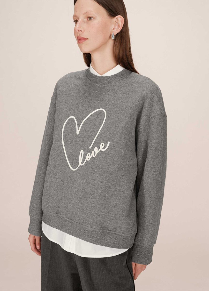 愛心圖樣長袖衛衣